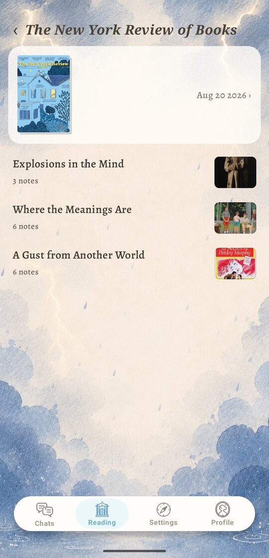 Magazine issue with per-article notes
